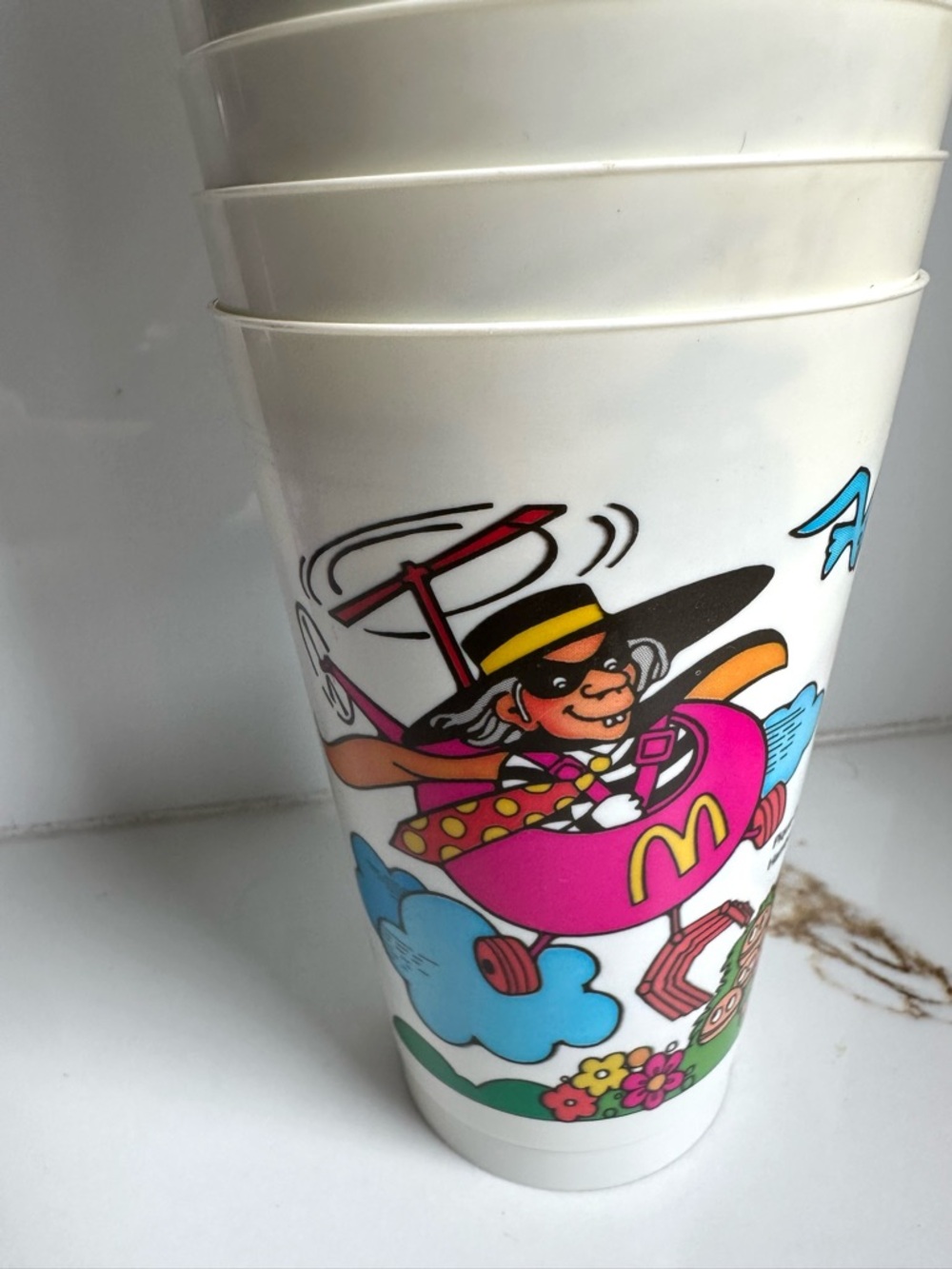 Vintage 1980 McDonald’s Plastic Cups Lot Mayor McCheese Hamburglar